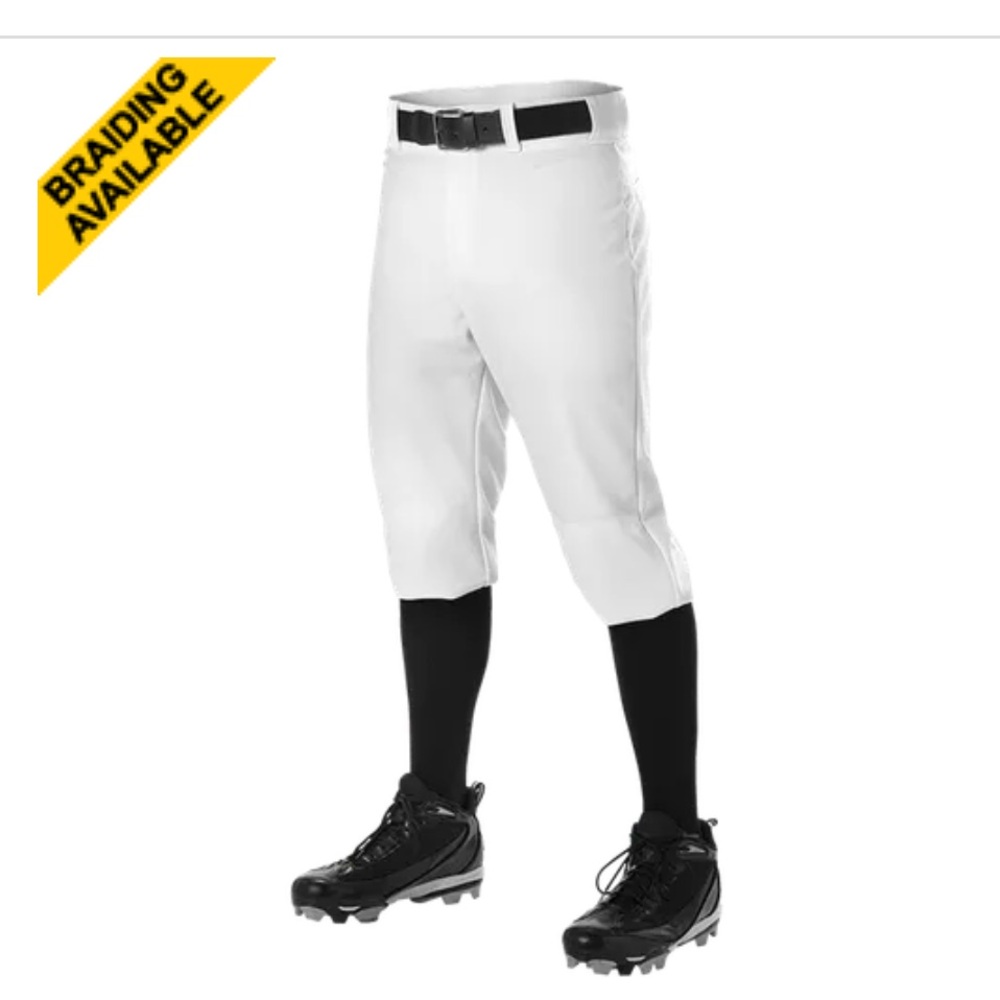 NWT Alleson White Baseball Pants Knickers youth Large